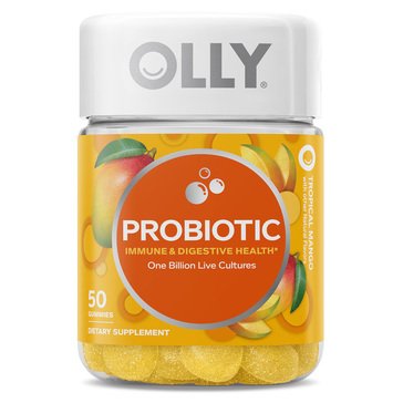 Olly Probiotic Immune & Digestive Help Tropical Mango Gummies,  50-count