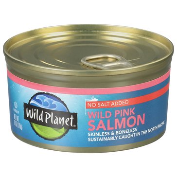 Wild Planet No Salt Added Wild Skinless and Boneless Pink Salmon, 3oz