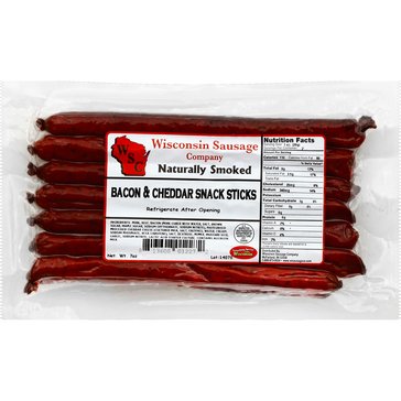 Wisconsin's Best Bacon & Cheddar Cheese Meat Sticks, 7-Pack
