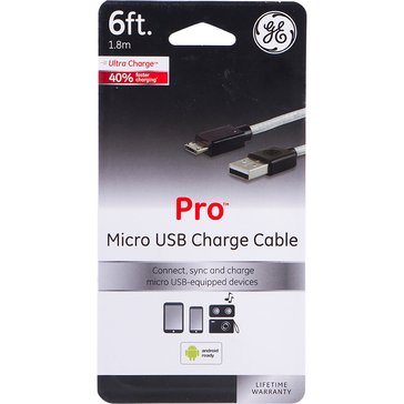 GE USB Micro Sync Charge Pro Series Cable 6ft