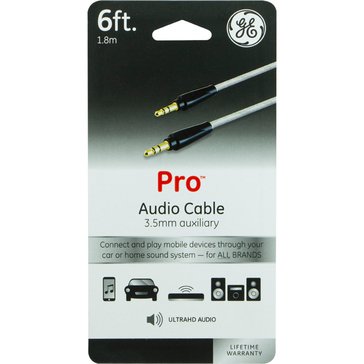 GE Audio Cable Auxiliary 3.5mm To 3.5mm Pro 6ft