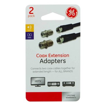 GE Cable Extension Adapter, 2 Pack Connects Two Coax Video Cables