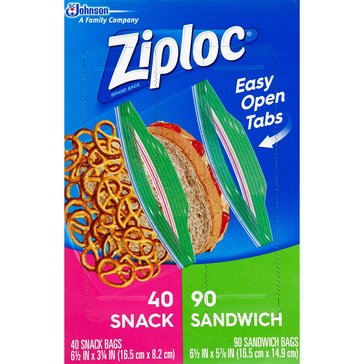 Ziploc Reclosable Sandwich Snack Bags Duo