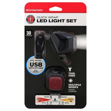 Schwinn 30 Lumen Rechareable Light Set