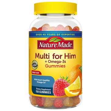 Nature Made Multi-Vitamin for Him +Omega 3 Gummies, 150-count
