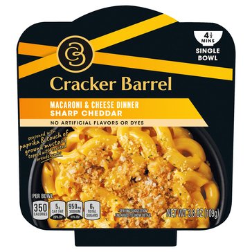 Cracker Barrel Sharp Cheddar Mac & Cheese Bowl, 3.8oz
