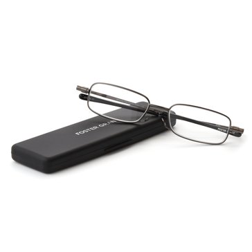 Foster Grant Gavin Fold Flat Mens 2.00 Gunmetal Readers