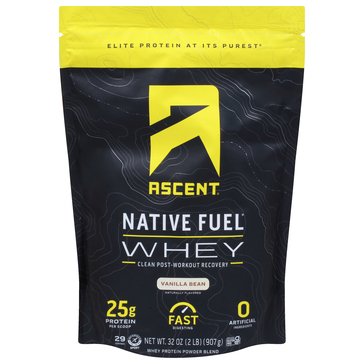 Ascent Native Fuel Vanilla Bean Whey Protein, 2lb