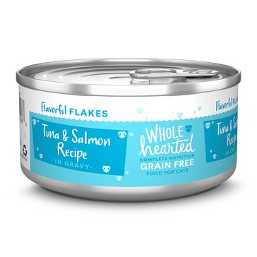 Petco Whole Hearted All Life Stages Grain Free Tuna And Salmon Flaked In Gravy Cat Food, 5.5oz