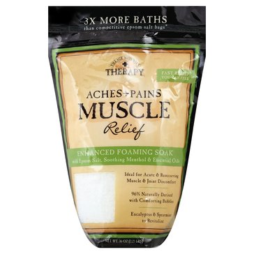Village Naturals Therapy Aches and Pains Muscle Relief Foaming Bath Soak 36oz
