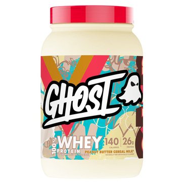 Ghost Whey Peanut Butter Cereal Milk 26g Protein Powder, 26-servings