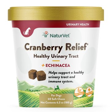 NaturVet Cranberry Relief + Echinacea for Dogs, 60 Soft Chews