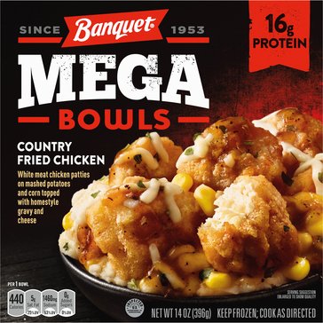 Banquet Mega Bowls Country Fried Chicken, 14oz
