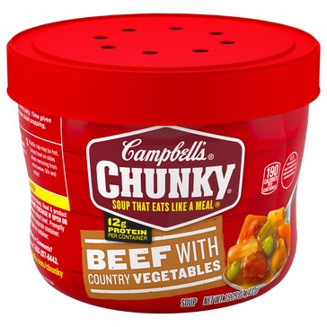 Campbell's Chunky Beef with Country Vegetables Soup Bowl, 15.25oz
