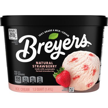 Breyer's All Natural Strawberry Ice Cream, 48oz