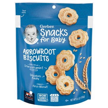 Gerber Snacks for Baby Biscuits, Arrowroot, 5.5OZ