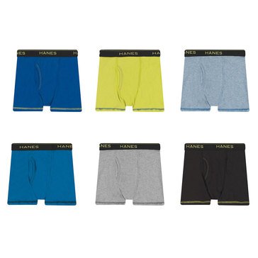 Hanes Boys' 6-Pack Lightweight Mesh Boxer Briefs, XL