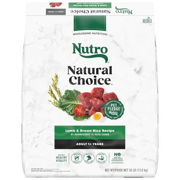 Nutro Natural Choice Adult Lamb & Rice Dry Dog Food, 30lbs