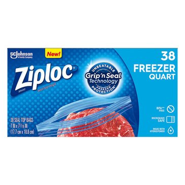 Ziploc Reclosable Freezer Bags Quart Value