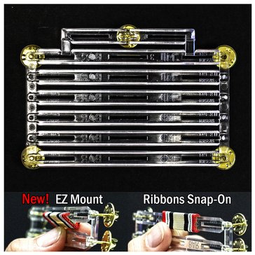 20 Ribbon Mounting Bar Holder Clear PLASTIC No Space