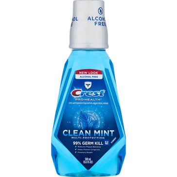 Crest Pro-Health Multi-Protection Alcohol Free Refreshing Clean Mint Mouthwash, 16.9 fl oz