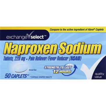 Exchange Select Naproxen Sodium Pain Reliever 220mg Caplets, 50-count