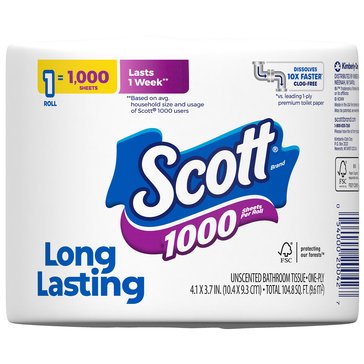 Scott 1000 Sheet Bath Tissue, 1-Count