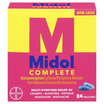 Midol Menstrual Complete Maximum Strength Gel -Caps, 24-count