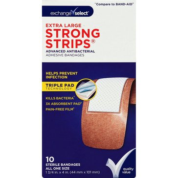 Exchange Select Strong Strips XL Bandages, 10-count