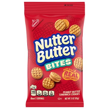 Nutter Butter Bites Peanut Butter Sandwich Cookies, 3oz