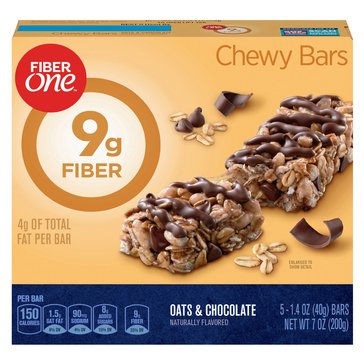 Fiber One Oats and Chocolate Bars, 5-Count
