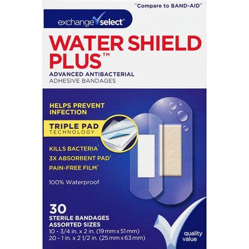 Exchange Select Watershield Assorted Sizes Bandages, 30-count