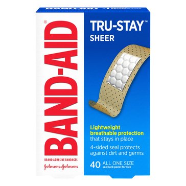 BAND-AID Sheer Adhesive Bandages One-Size, 40ct
