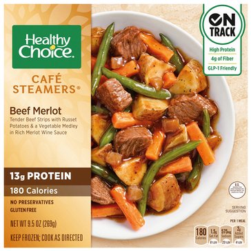 Healthy Choice Cafe Steamers Beef Merlot Frozen Meal, 9.5oz