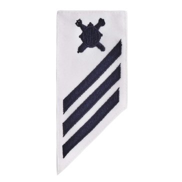 E3 Combo (EOD) Rating Badge on White CNT for Explosive Ordinance Disposal Technician