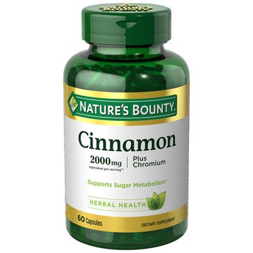 Nature's Bounty Herbal Cinnamon 2000mg Plus Chromium, 60-count