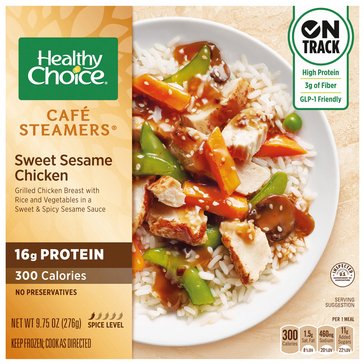 Healthy Choice Cafe Steamers Sweet Sesame Glazed Chicken Frozen Meal, 9.75oz