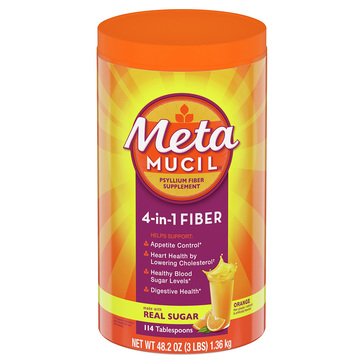 Metamucil MultiHealth 4-in-1 Fibre Orange Smooth Powder, 48.2oz