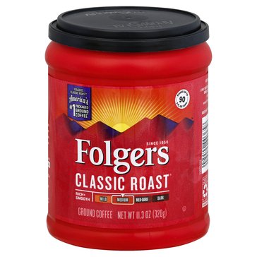 Folgers Classic Roast Coffee Can, 9.6oz
