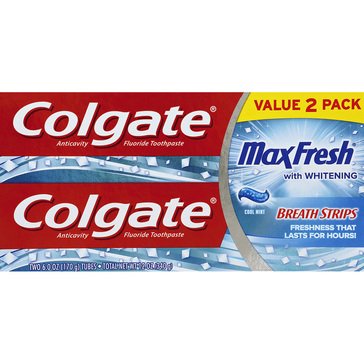 Colgate Max Fresh Cool Mint 2-Pack Toothpaste, 12oz