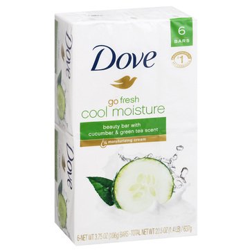 Dove Go Fresh Cool Moisture Bar Soap 6-Pack 7.5oz