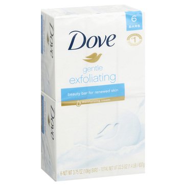 Dove Exfoliating Bar Soap 6-Pack
