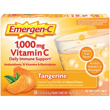 Emergen-C 1000mg Vitamin C Daily Immune Support Tangerine Powder, 30-count