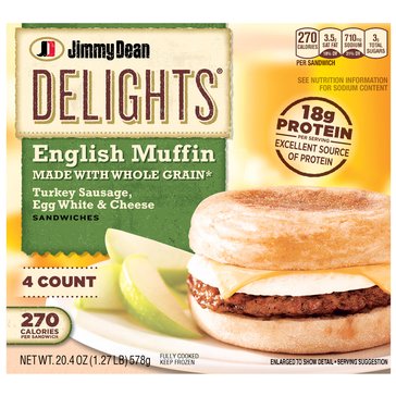 Jimmy Dean Delights Turkey Sausage, Egg, & Cheese Muffin , 4-Count