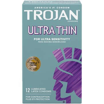 Trojan Sensitivity Ultra Thin Lubricated Latex Condoms, 12-count