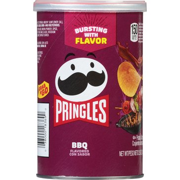 Pringles Grab N' Go BBQ Potato Crisp Chips, 2.5oz