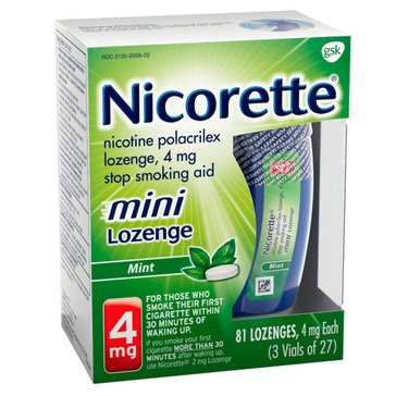 Nicorette Mini 4mg Mint Stop-Smoking Lozenges, 20-count