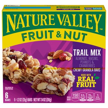 Nature Valley Chewy Fruit and Nut Granola Bars, 6-Count