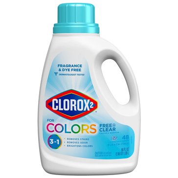 Clorox 2 Free & Clear Liquid Stain Fighter with Color Booster Laundry Detergent, 66oz