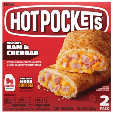 Hot Pockets Skinny Box Ham and Cheese Sandwich, 2-Count 